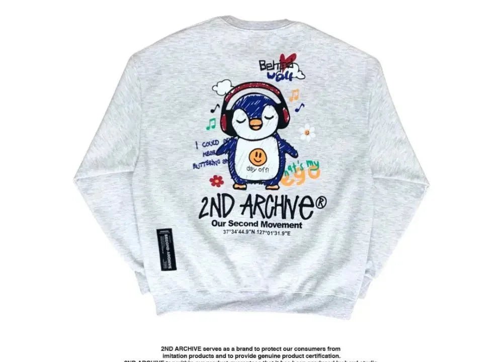 韓國直送🇰🇷 2ND ARCHIVE Headset Penguin MTM Sweatshirt - HLY & CHOCCICO