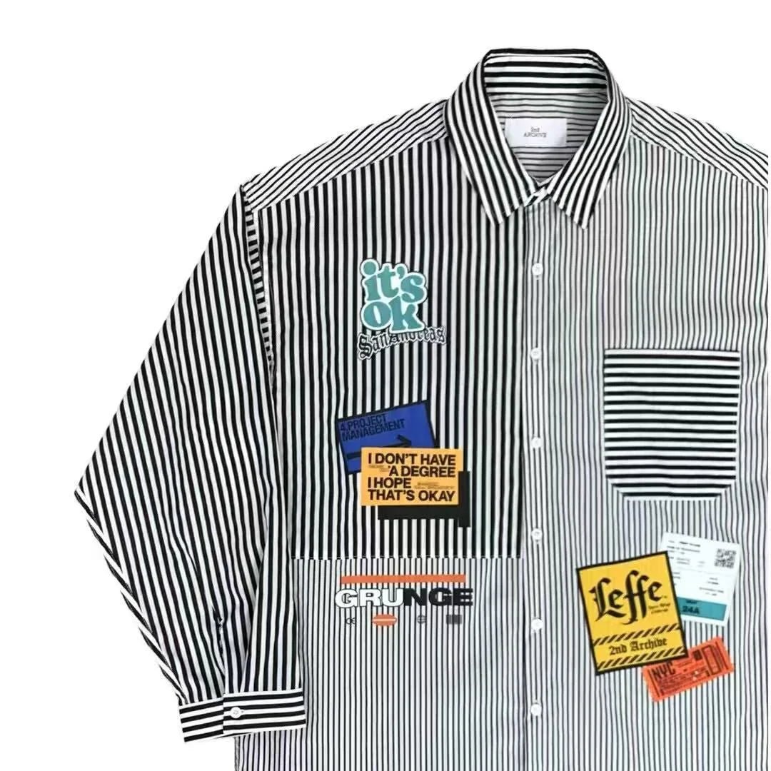 韓國直送 2ND ARCHIVE Label Patch Print Shirt - HLY & CHOCCICO