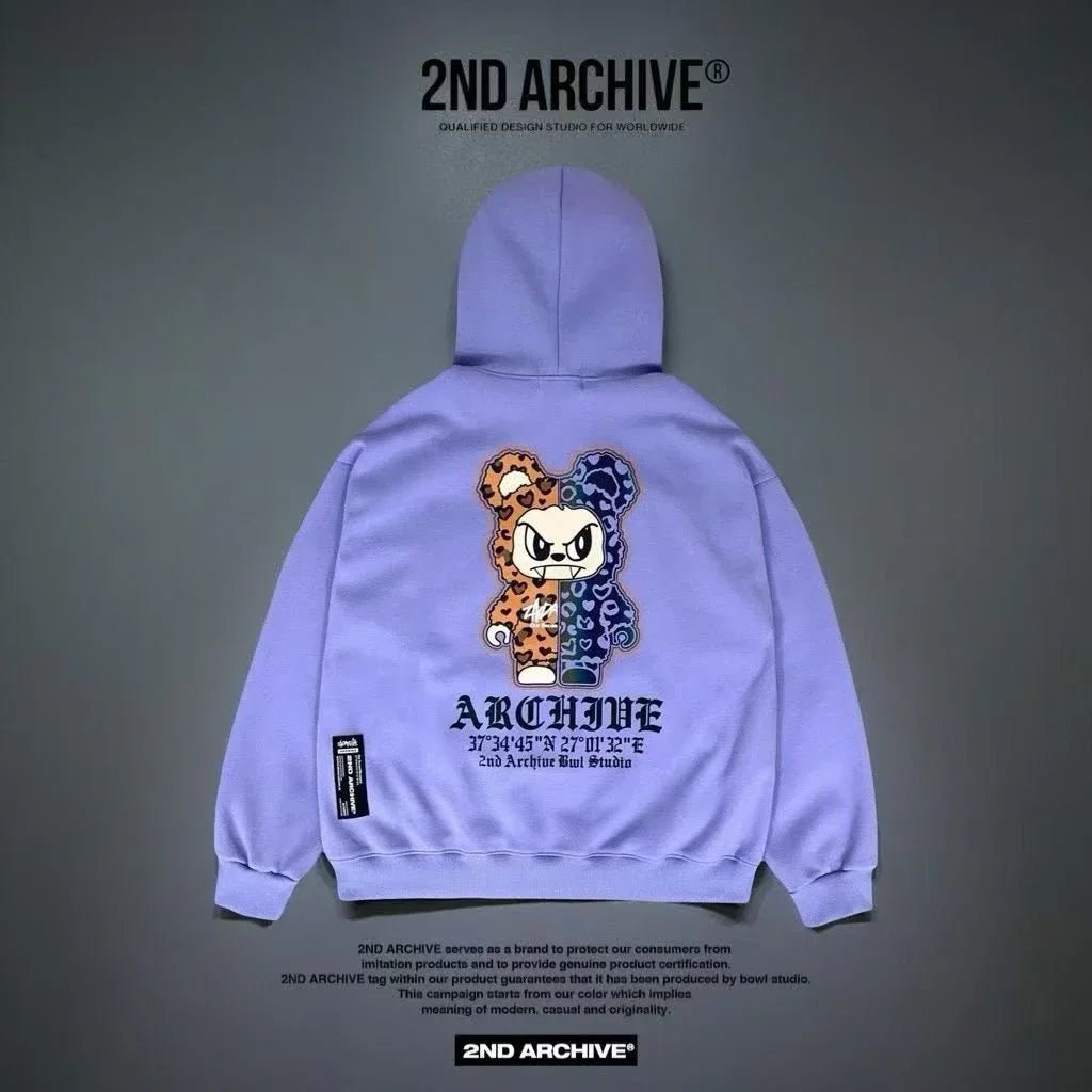 韓國直送2nd ARCHIVE Leopard Scotch Bear Hoodie - HLY & CHOCCICO