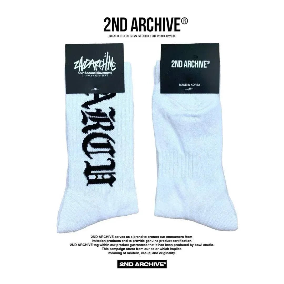 韓國直送🇰🇷 2ND ARCHIVE Logo Socks (一套2款) - HLY & CHOCCICO