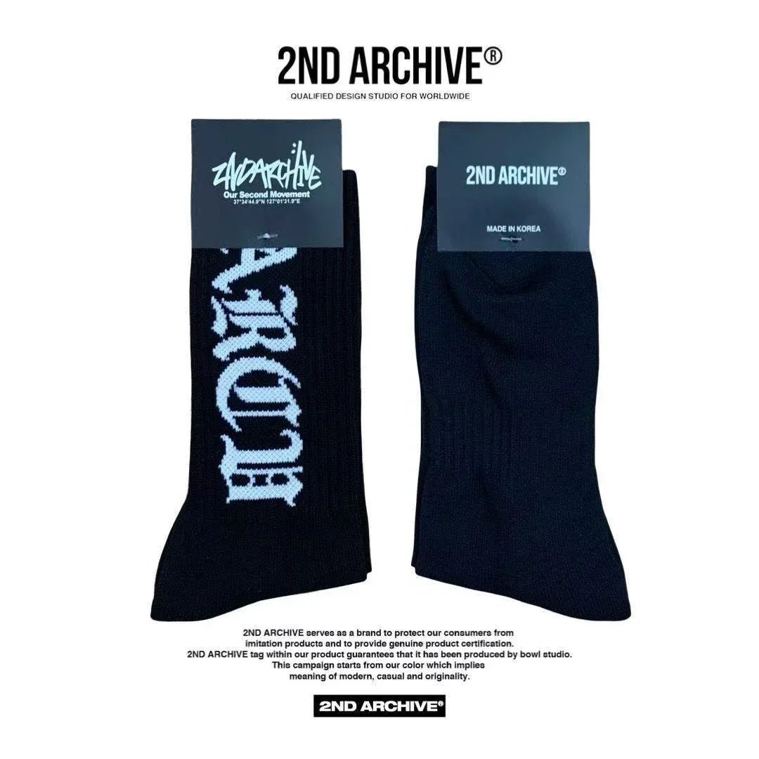 韓國直送🇰🇷 2ND ARCHIVE Logo Socks (一套2款) - HLY & CHOCCICO