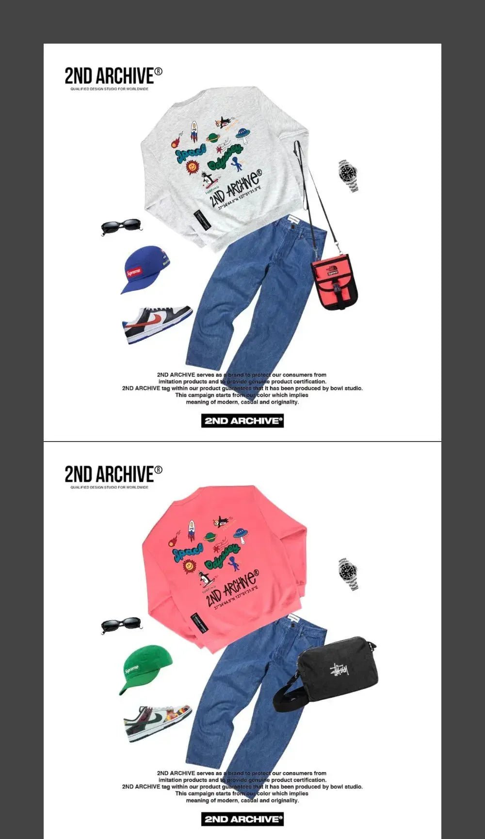 韓國直送🇰🇷 2ND ARCHIVE Odyssey Space Penjuin Sweatshirt - 4 Color - HLY & CHOCCICO