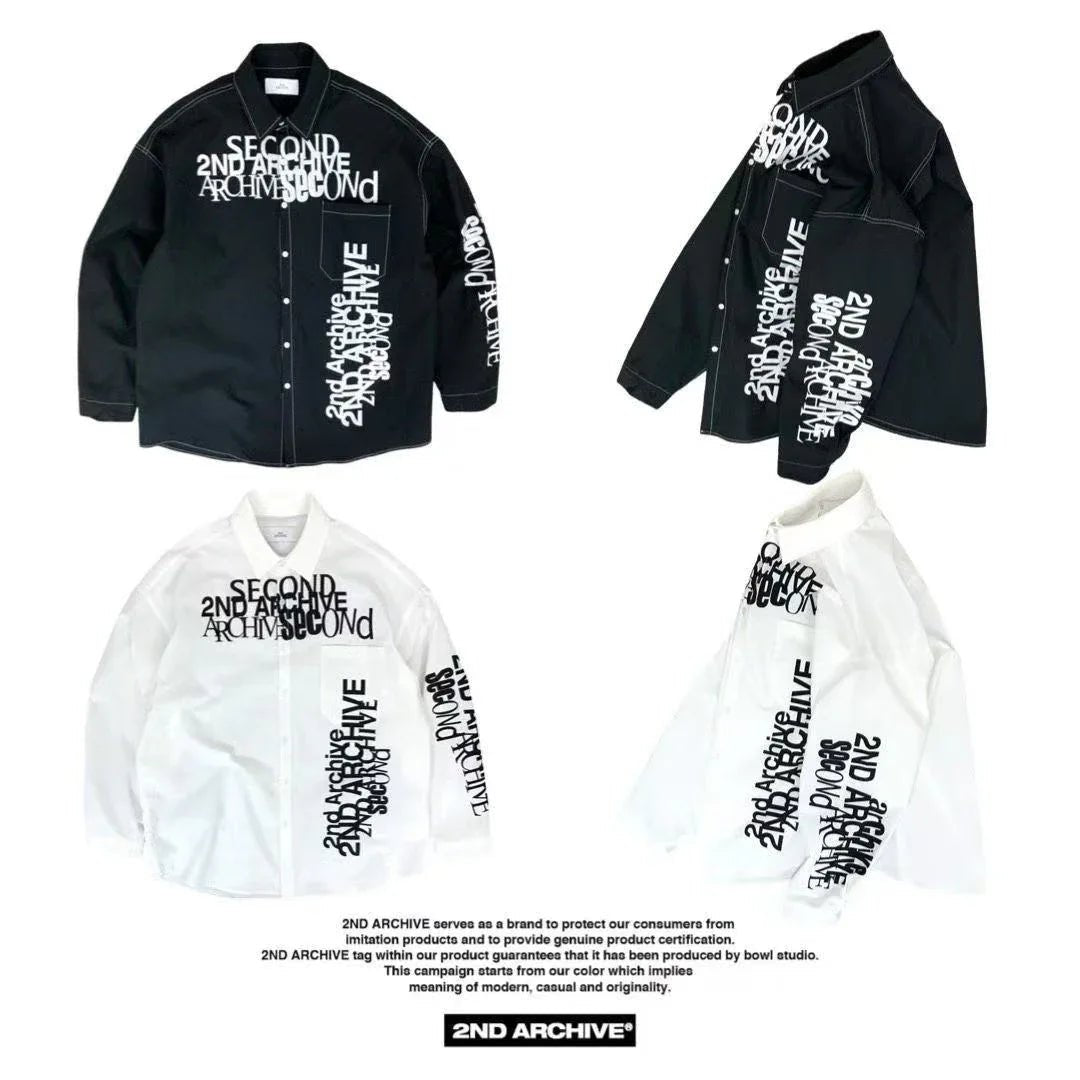 韓國直送2nd ARCHIVE Overlap Lettering Shirt - HLY & CHOCCICO