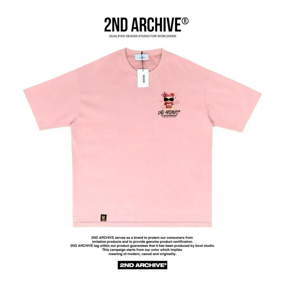 韓國直送🇰🇷 2ND ARCHIVE Pink Sunglasses Tee - HLY & CHOCCICO