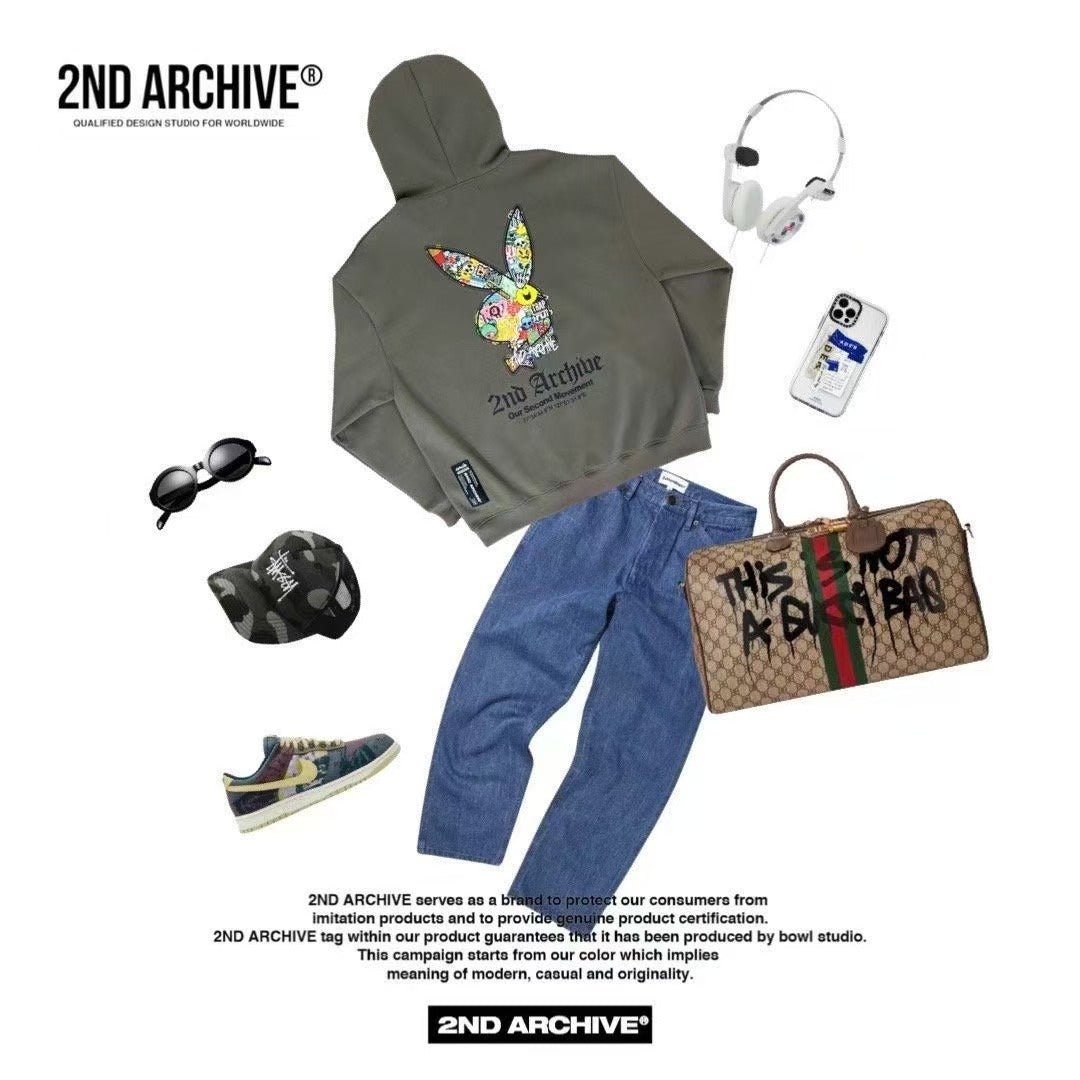 韓國直送🇰🇷 2ND ARCHIVE Play Rabbit Hoodie - HLY & CHOCCICO