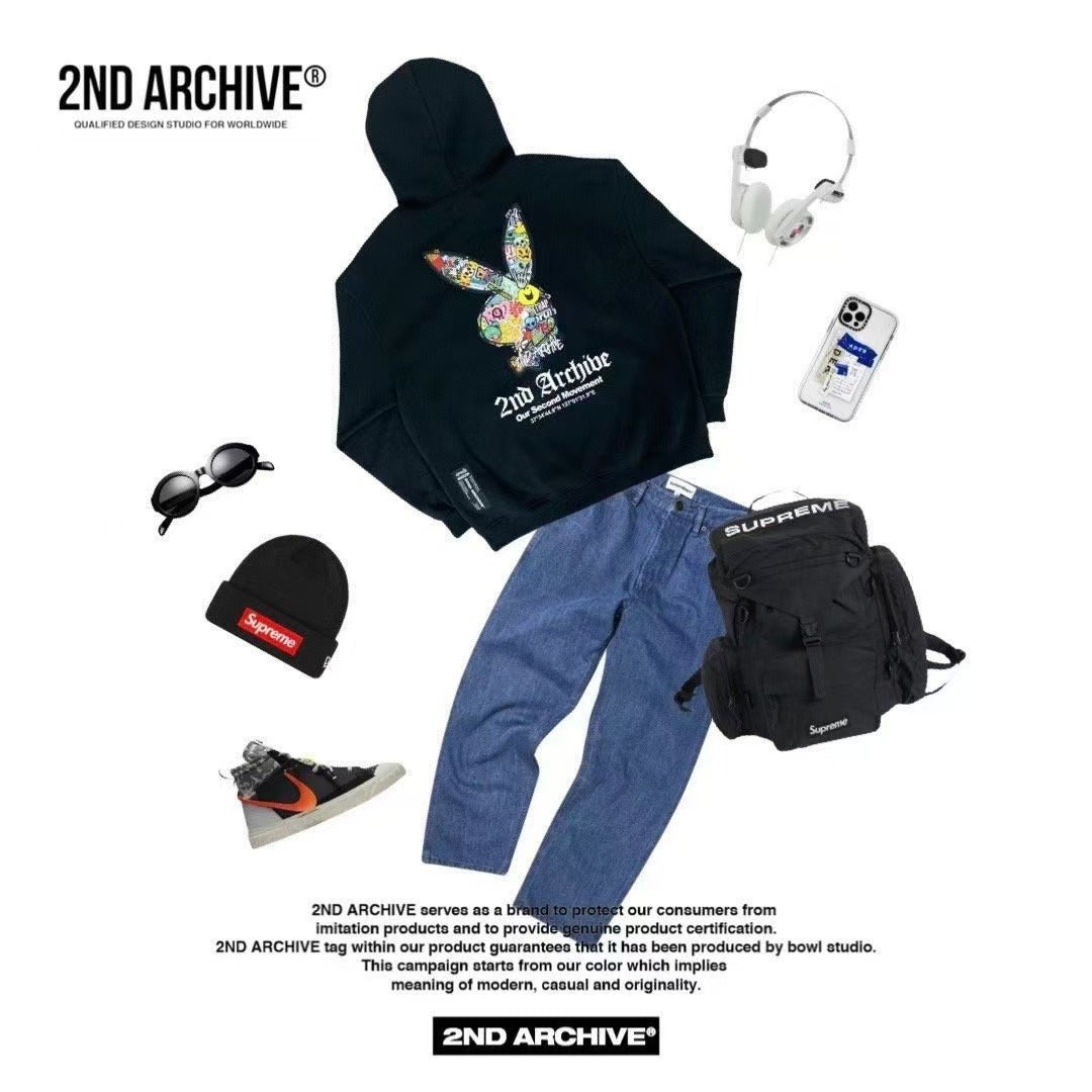 韓國直送🇰🇷 2ND ARCHIVE Play Rabbit Hoodie - HLY & CHOCCICO