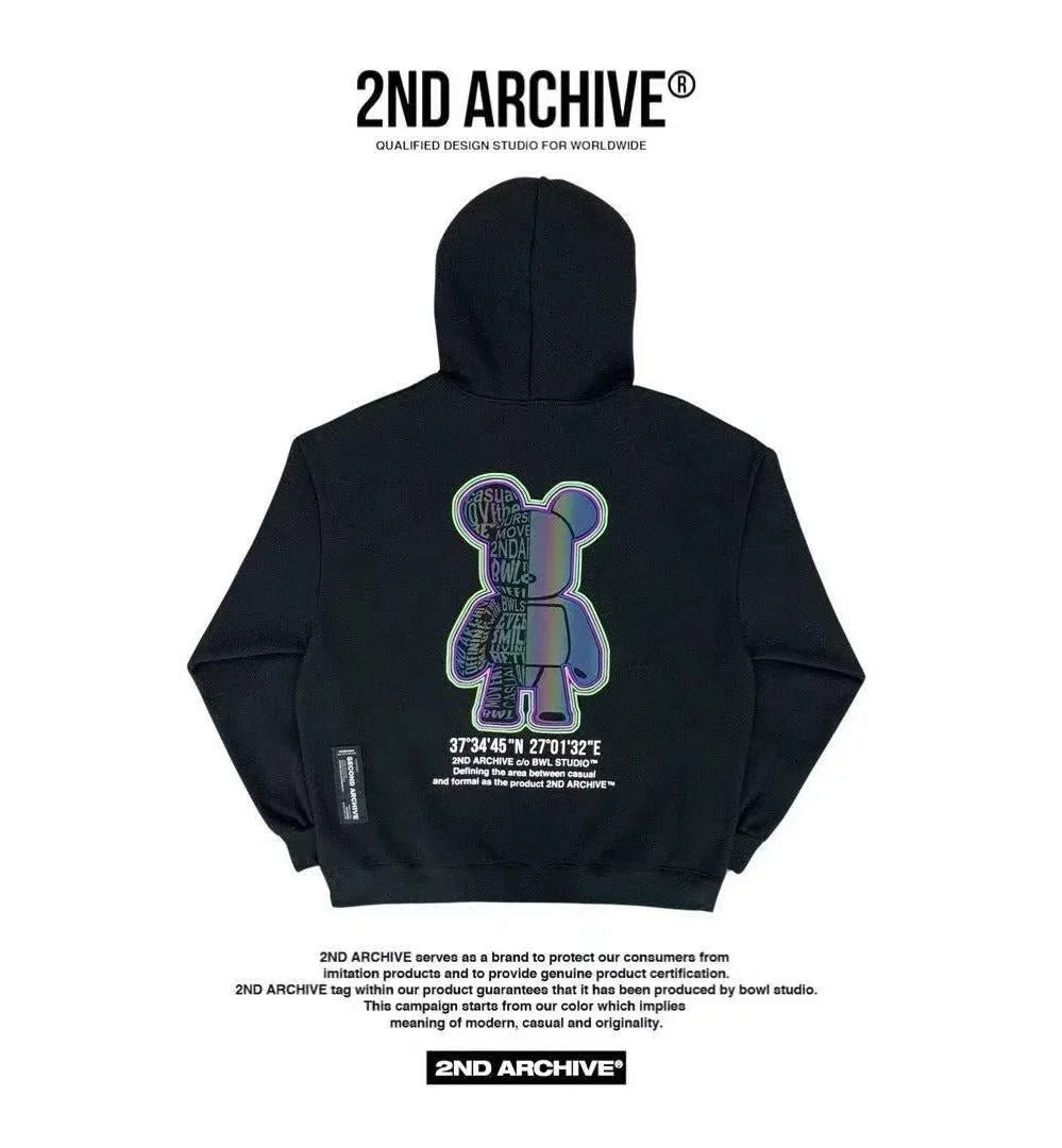 韓國直送 2ND ARCHIVE Scotch Half Bear Hoodie - HLY & CHOCCICO