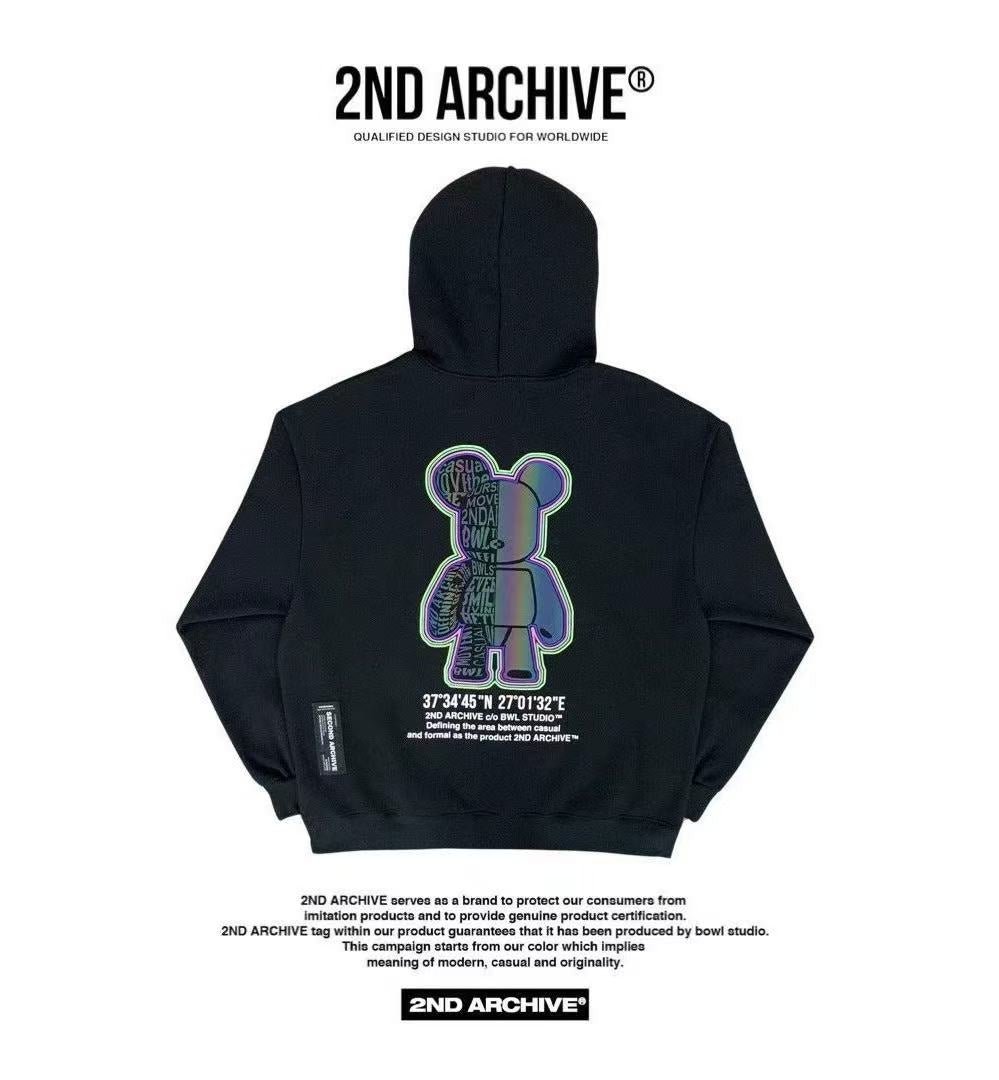 韓國直送 2ND ARCHIVE Scotch Half Bear Hoodie - HLY & CHOCCICO