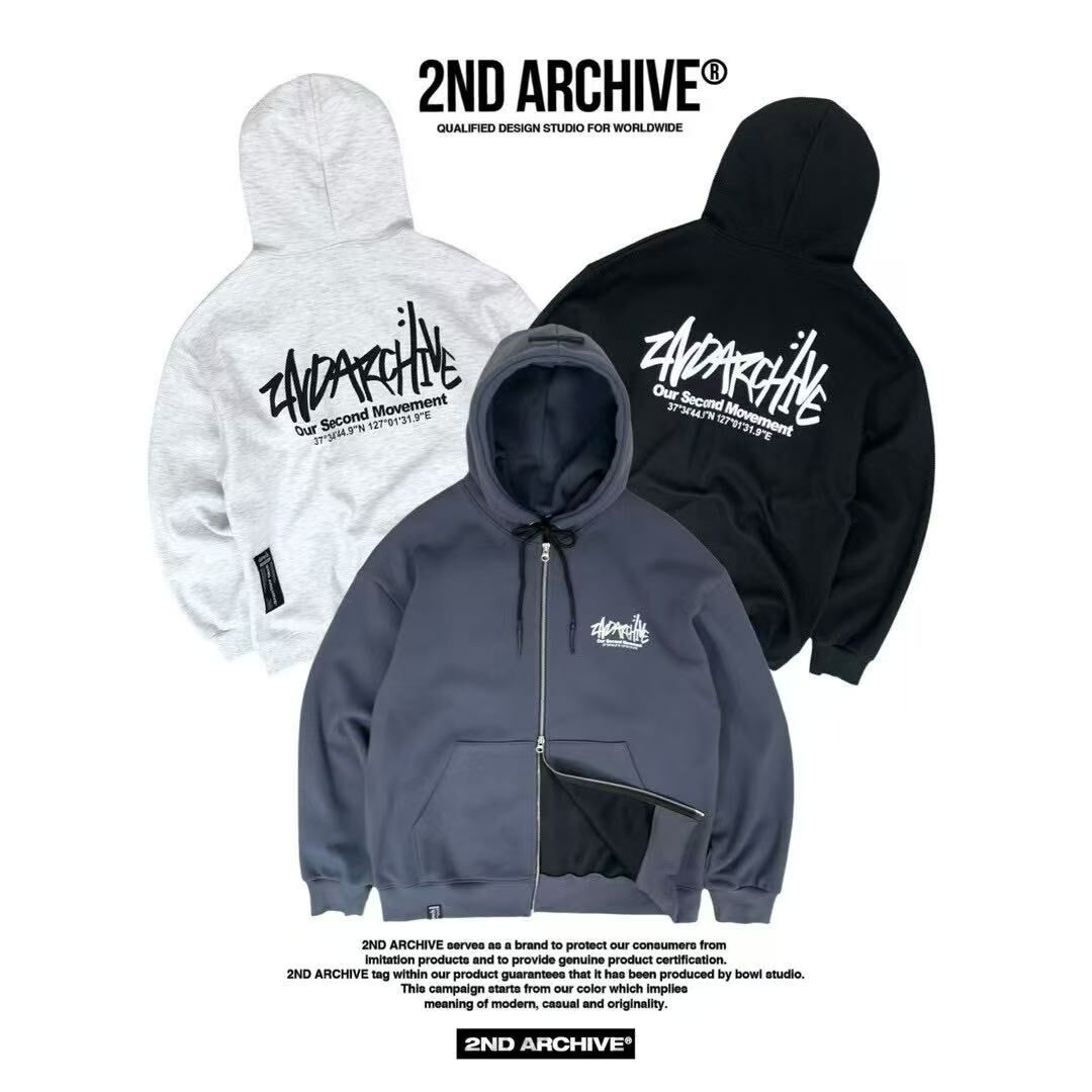 韓國直送🇰🇷 2ND ARCHIVE SG Logo Two Way Hood Zip-up - HLY & CHOCCICO