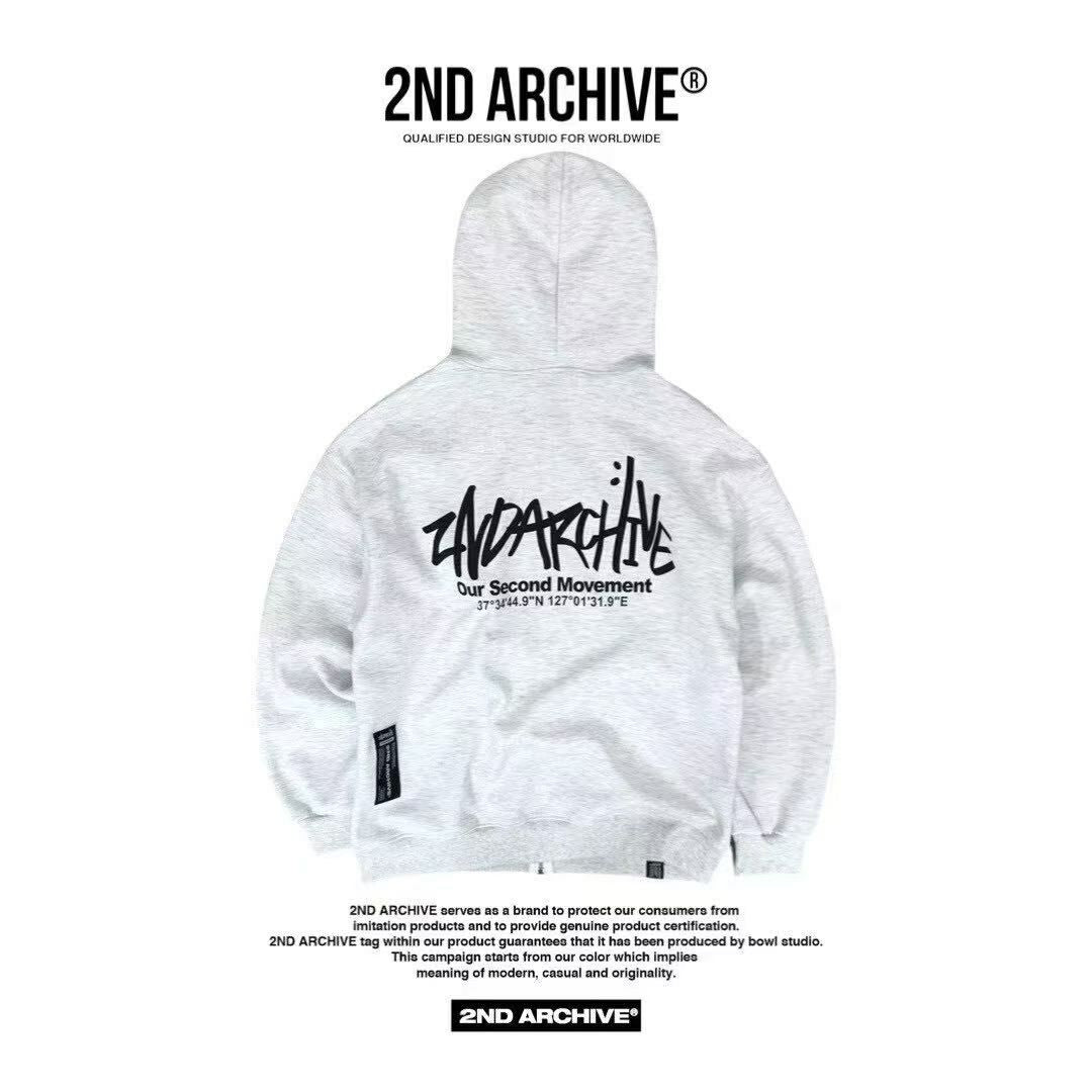 ้ๅ็ด้๐ฐ๐ท 2ND ARCHIVE SG Logo Two Way Hood Zip-up - HLY & CHOCCICO