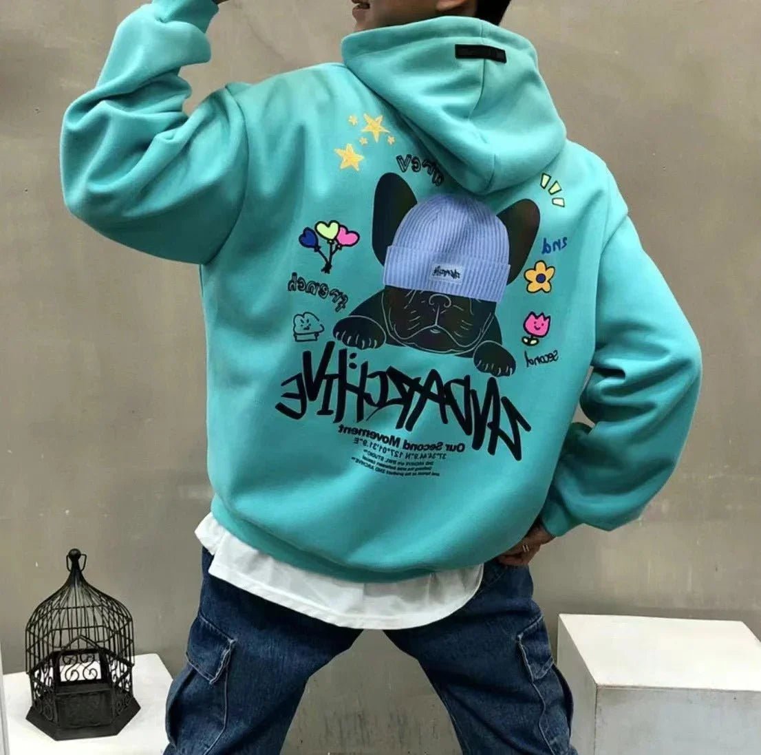 韓國直送🇰🇷 2ND ARCHIVE Sotch Beanie Buldog Hoodie - HLY & CHOCCICO