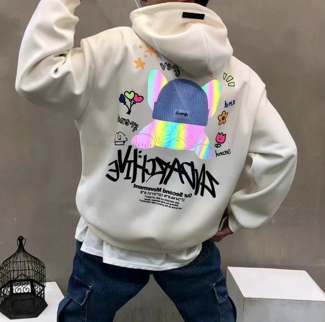 韓國直送🇰🇷 2ND ARCHIVE Sotch Beanie Buldog Hoodie - HLY & CHOCCICO