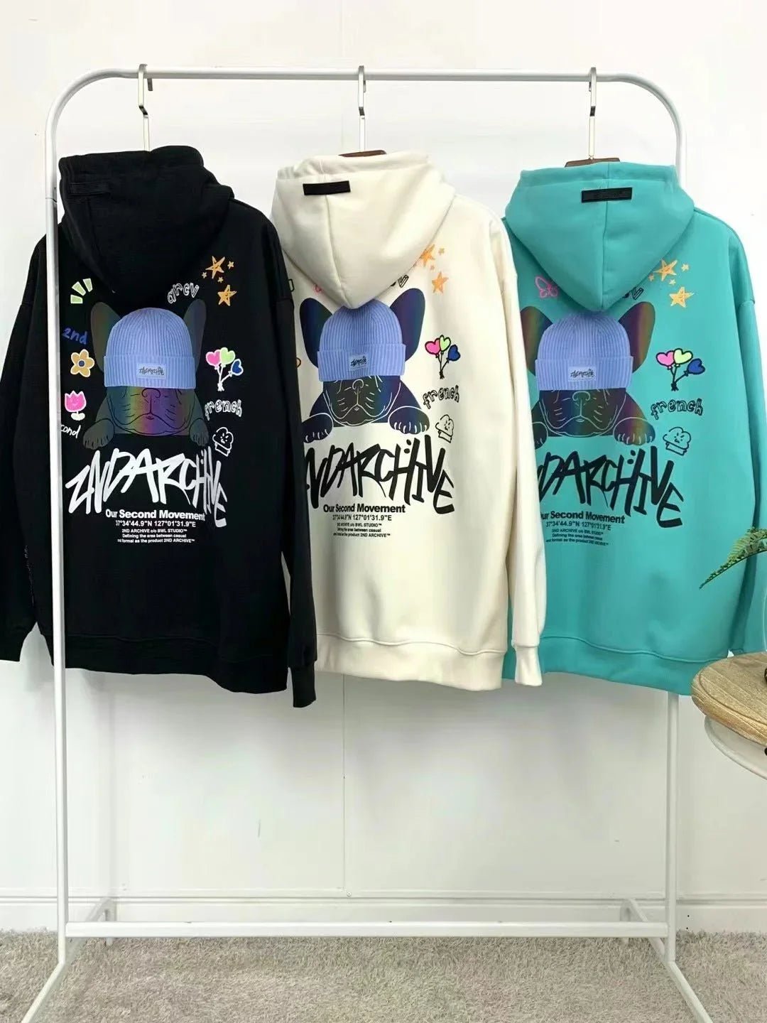 韓國直送🇰🇷 2ND ARCHIVE Sotch Beanie Buldog Hoodie - HLY & CHOCCICO