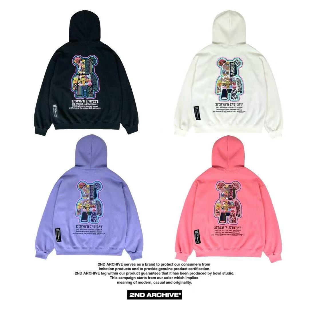 韓國直送2nd ARCHIVE Sticker Scotch Bear Hoodie - HLY & CHOCCICO