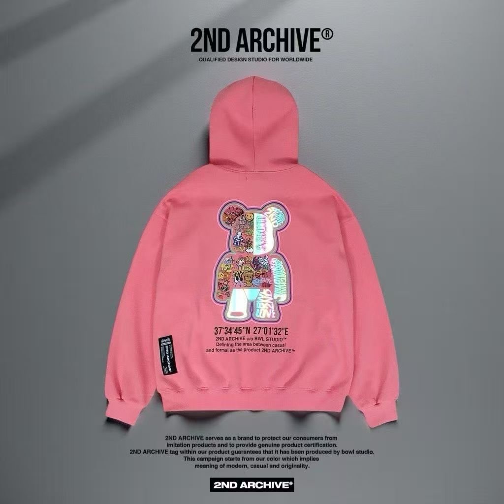 韓國直送2nd ARCHIVE Sticker Scotch Bear Hoodie - HLY & CHOCCICO