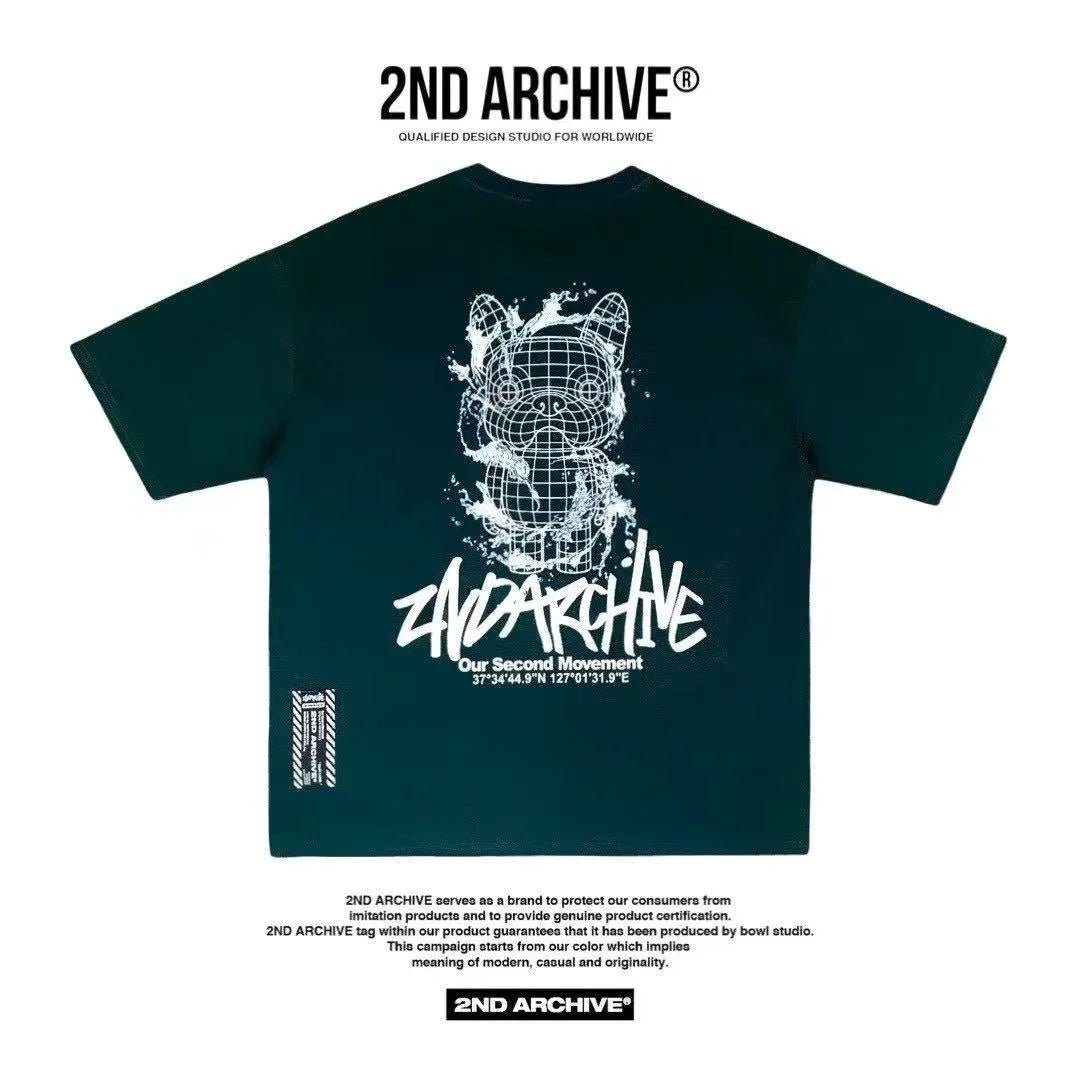 🇰🇷韓國直送🇰🇷 2ND ARCHIVE Water Line Buldog Tee - HLY & CHOCCICO