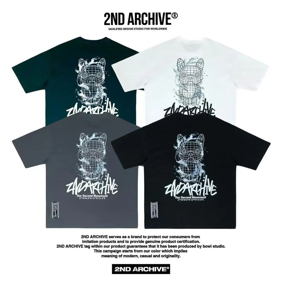 🇰🇷韓國直送🇰🇷 2ND ARCHIVE Water Line Buldog Tee - HLY & CHOCCICO