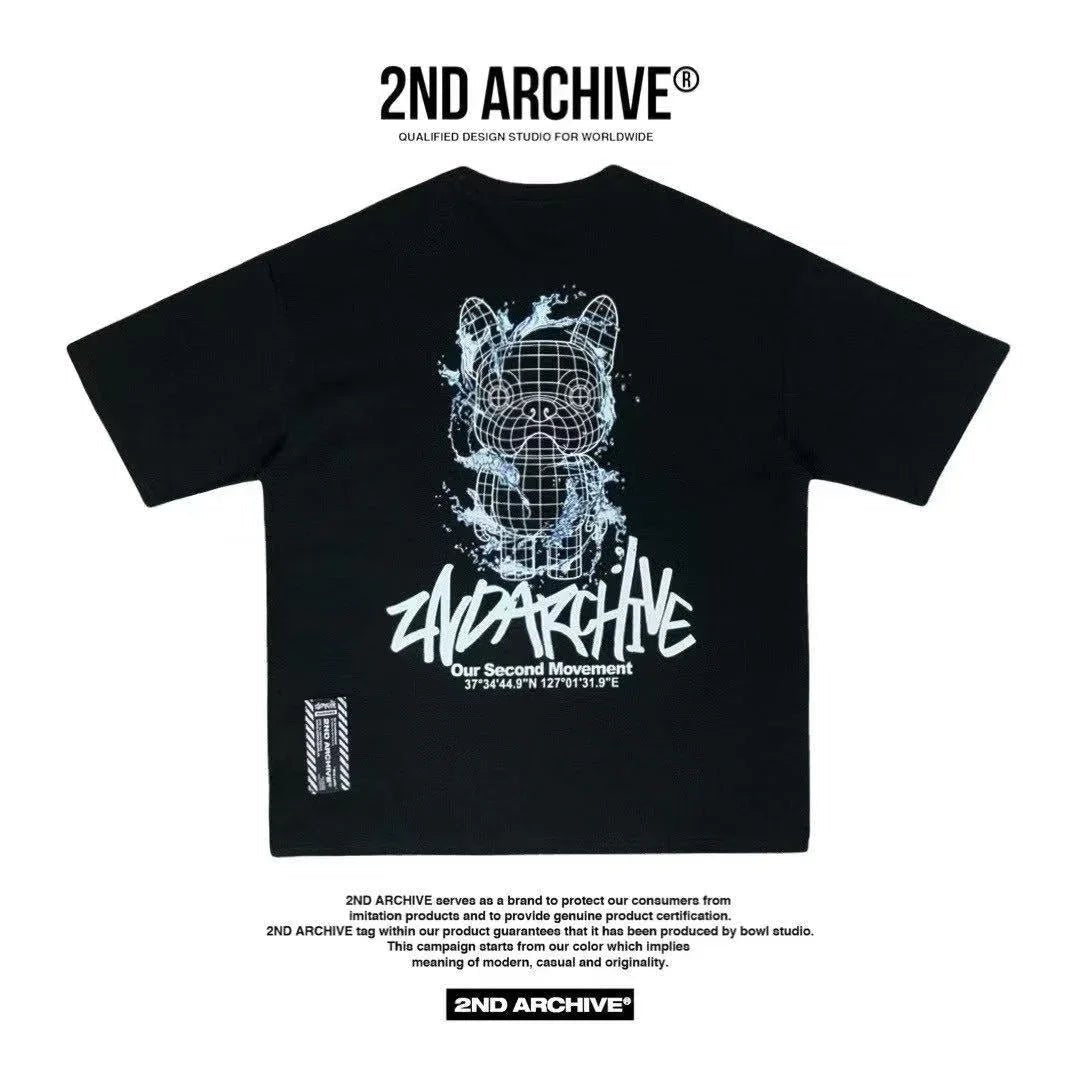 🇰🇷韓國直送🇰🇷 2ND ARCHIVE Water Line Buldog Tee - HLY & CHOCCICO