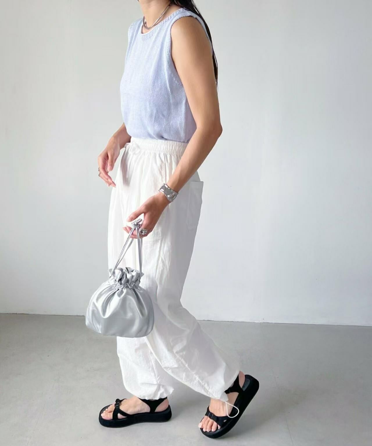 日本直送2WAY Faux Leather Drawstring Mini Shoulder Bag - HLY & CHOCCICO