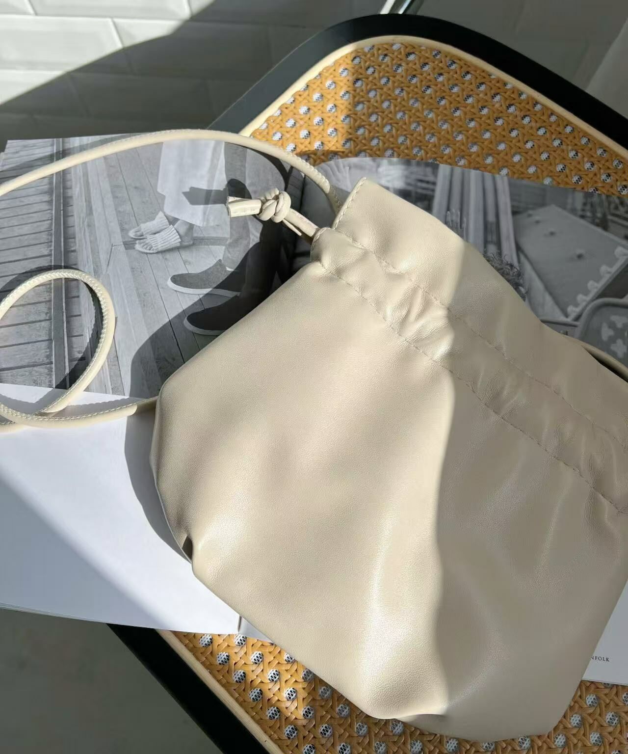 日本直送2WAY Faux Leather Drawstring Mini Shoulder Bag - HLY & CHOCCICO