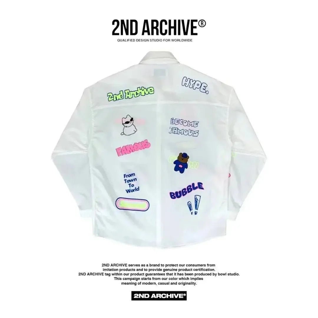 【一口價$379/件】🇰🇷韓國直送🇰🇷 2ND ARCHIVE Blue Bear Print Shirt - 4 Color - HLY & CHOCCICO