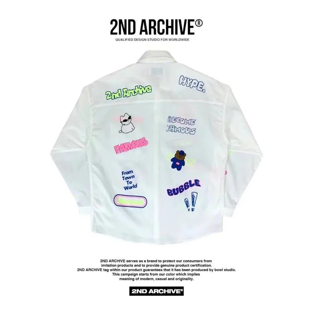 【一口價$379/件】🇰🇷韓國直送🇰🇷 2ND ARCHIVE Blue Bear Print Shirt - 4 Color - HLY & CHOCCICO
