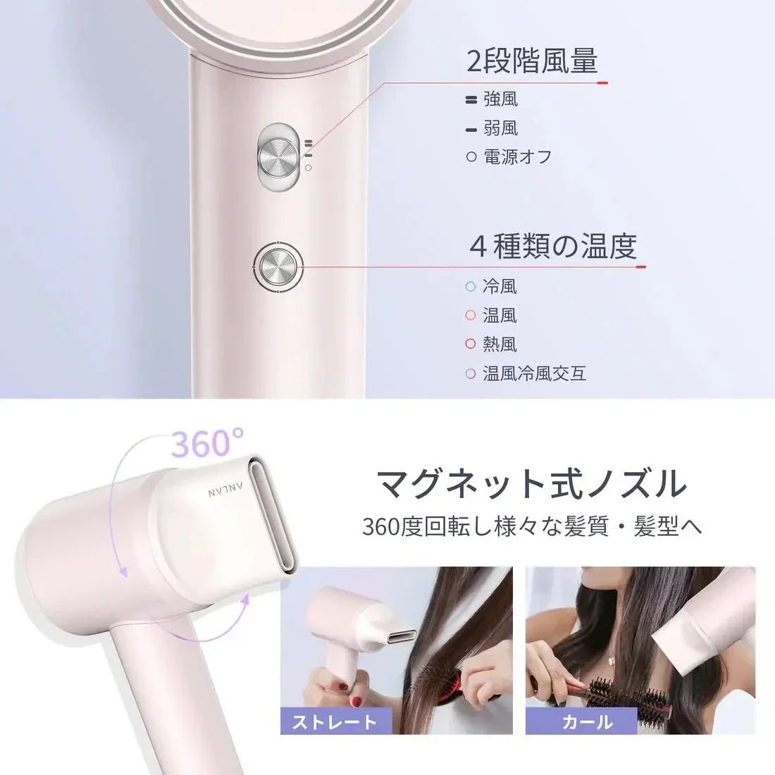【一口價$699/部】🇯🇵日本大熱🇯🇵 Anlan離子速乾風筒 【速乾X美髪】 - HLY & CHOCCICO