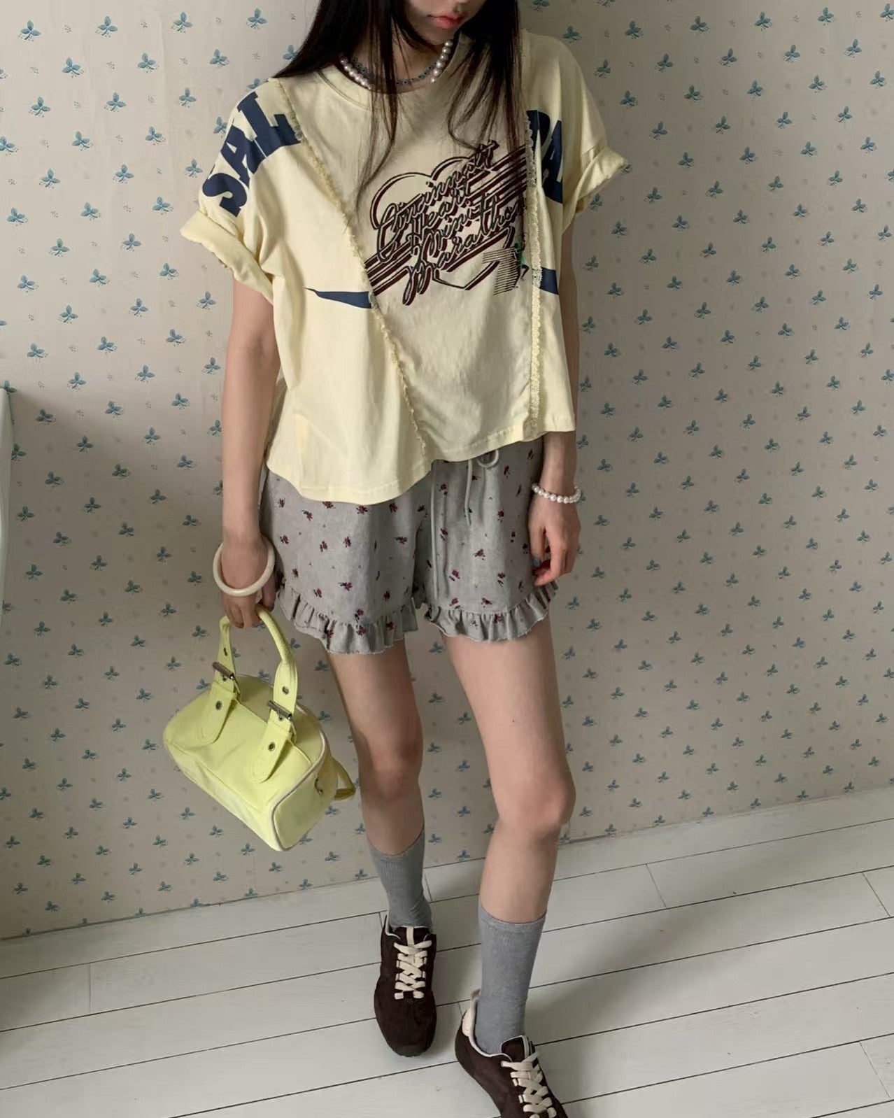 韓國直送Retro Remake Marathon Crop Tee