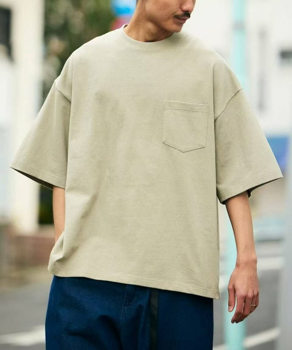 日本直送9 oz Heavyweight Big Silhouette Crew Neck Pocket T-shirt - HLY & CHOCCICO