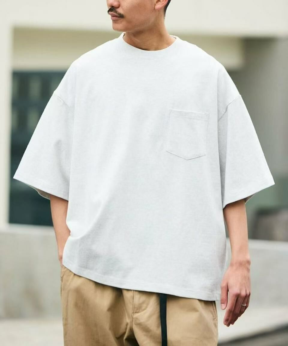 日本直送9 oz Heavyweight Big Silhouette Crew Neck Pocket T-shirt - HLY & CHOCCICO