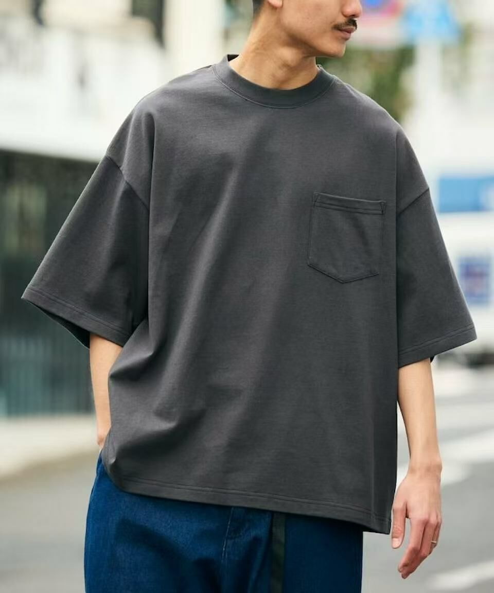 日本直送9 oz Heavyweight Big Silhouette Crew Neck Pocket T-shirt - HLY & CHOCCICO