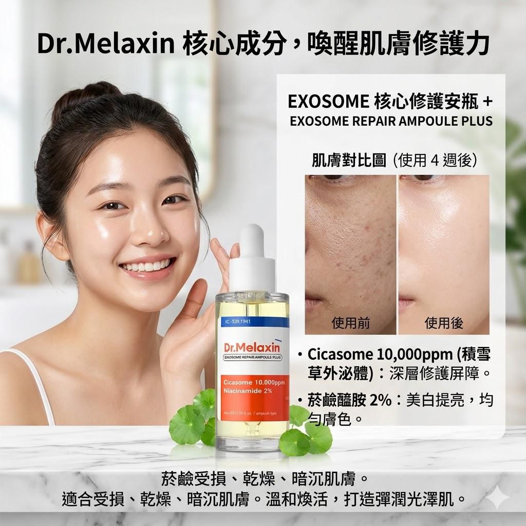 Dr.Melaxin Exosome 積雪草抗敏痘印修護精華PLUS 40ml