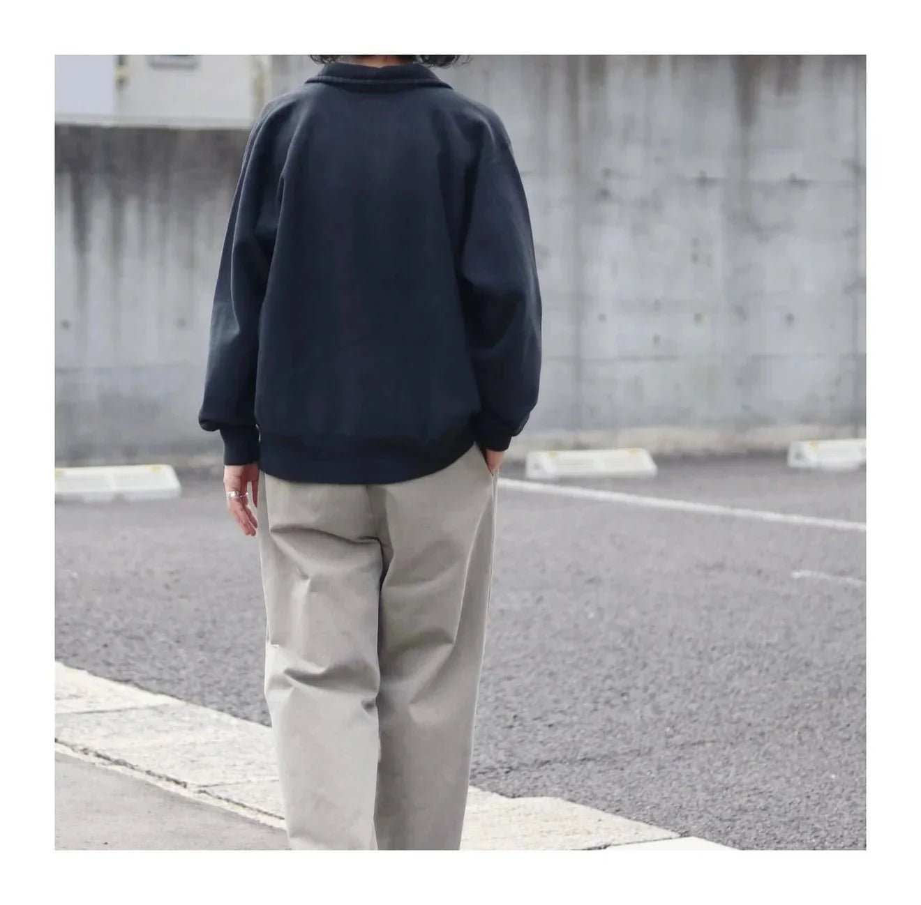 A.PRESSE Vintage Half Zip Sweat Shirt - HLY & CHOCCICO