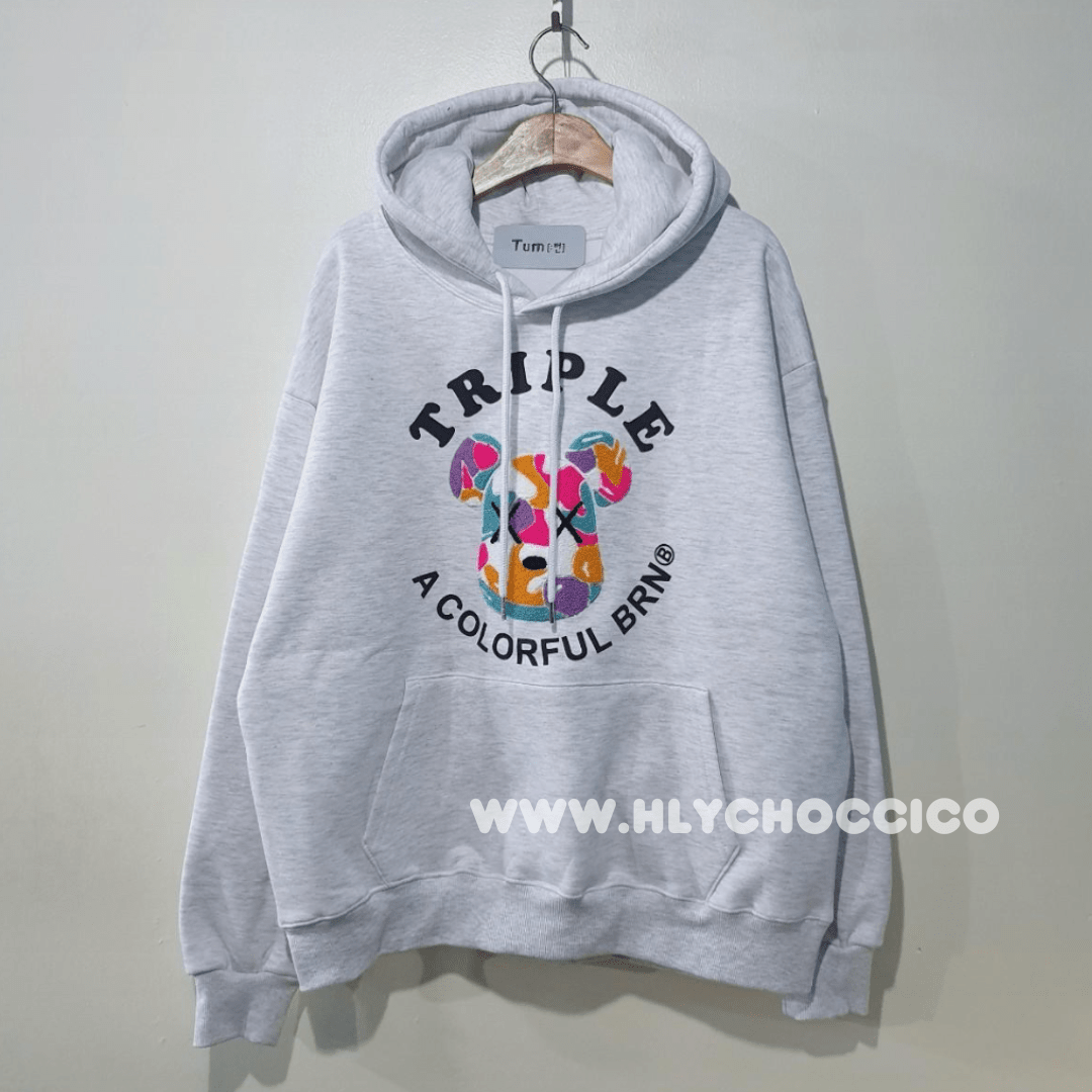 韓國直送Baron Triple Bear Embroidery Hoodie 3 Colors - HLY & CHOCCICO