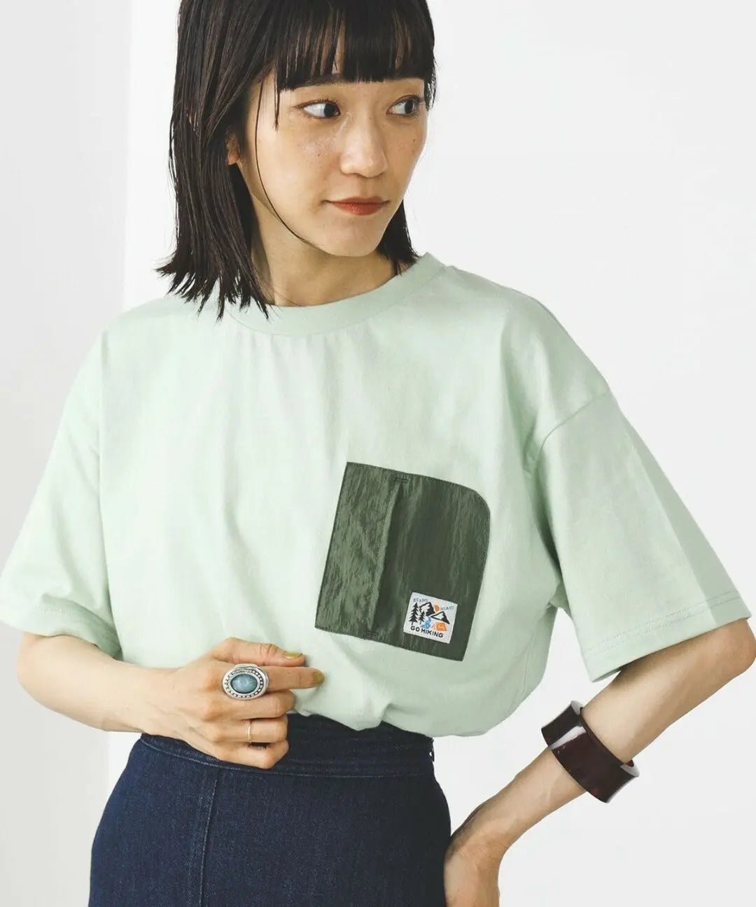 日本直送BEAMS HEART OUTDOOR POCKET TEE HLY & CHOCCICO