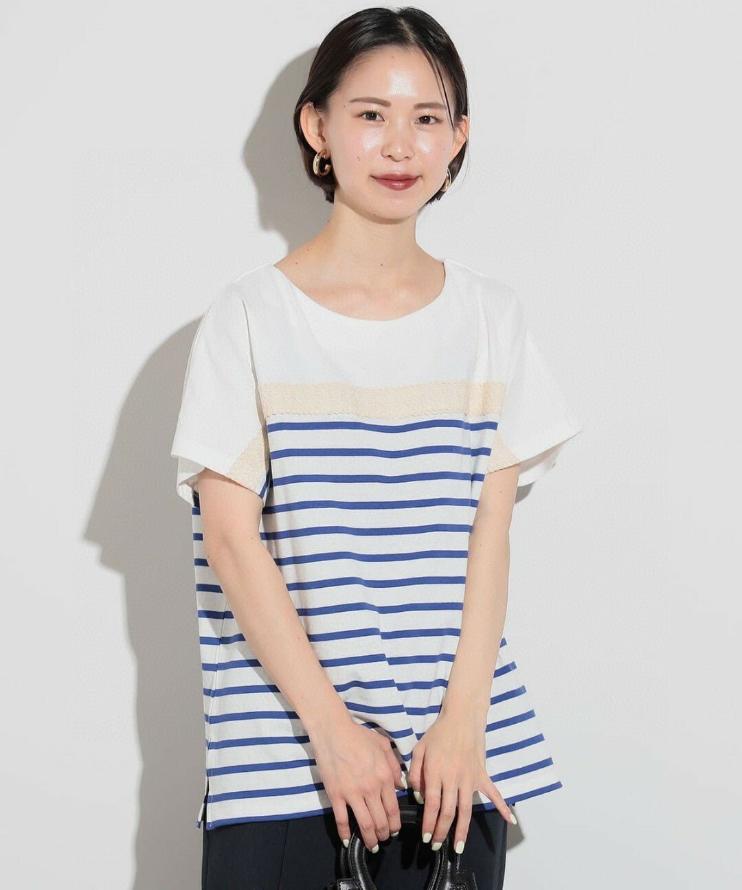 BMS Lace table border blue over Tee - 2 Color - HLY & CHOCCICO