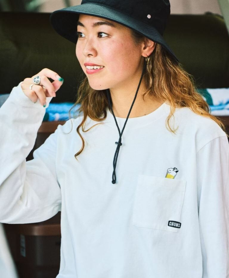 CHUMS Drink Logo pocket Long sleeve T-shirt - HLY & CHOCCICO