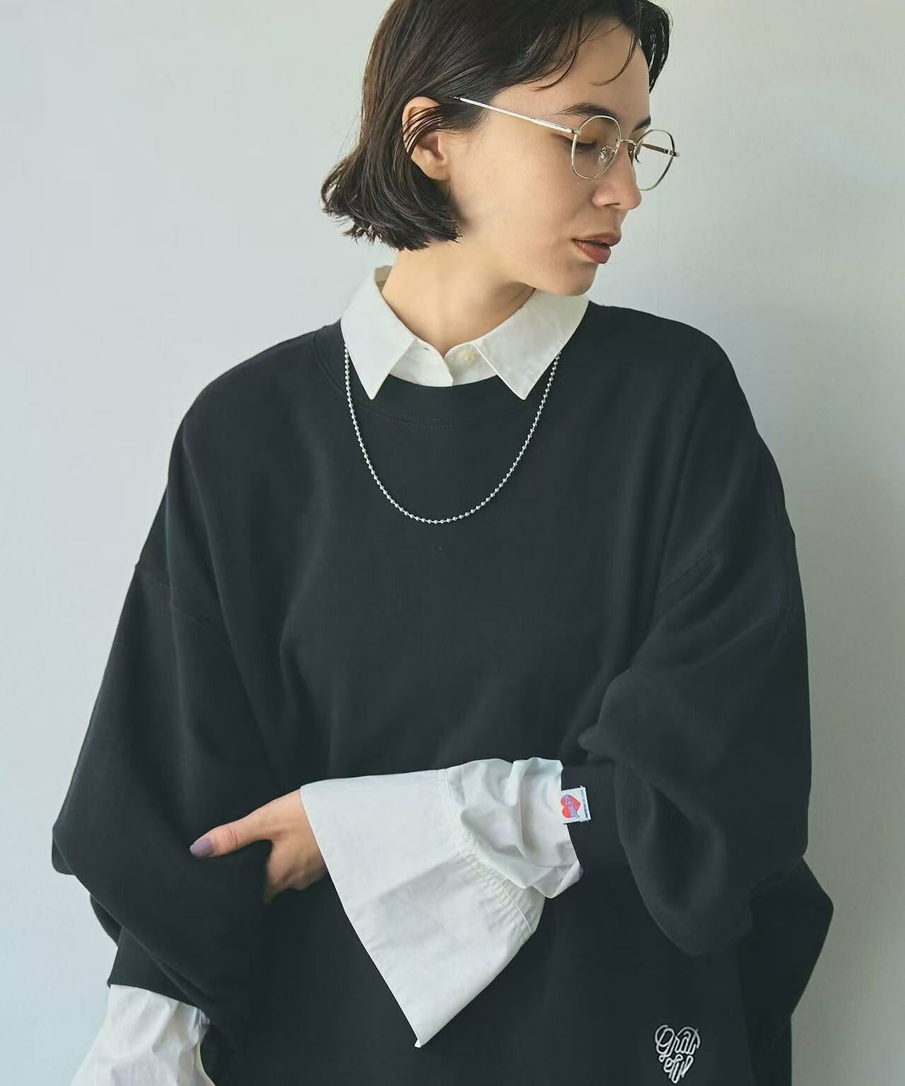 日本直送Coen heart motif embroidered sweatshirt - HLY & CHOCCICO