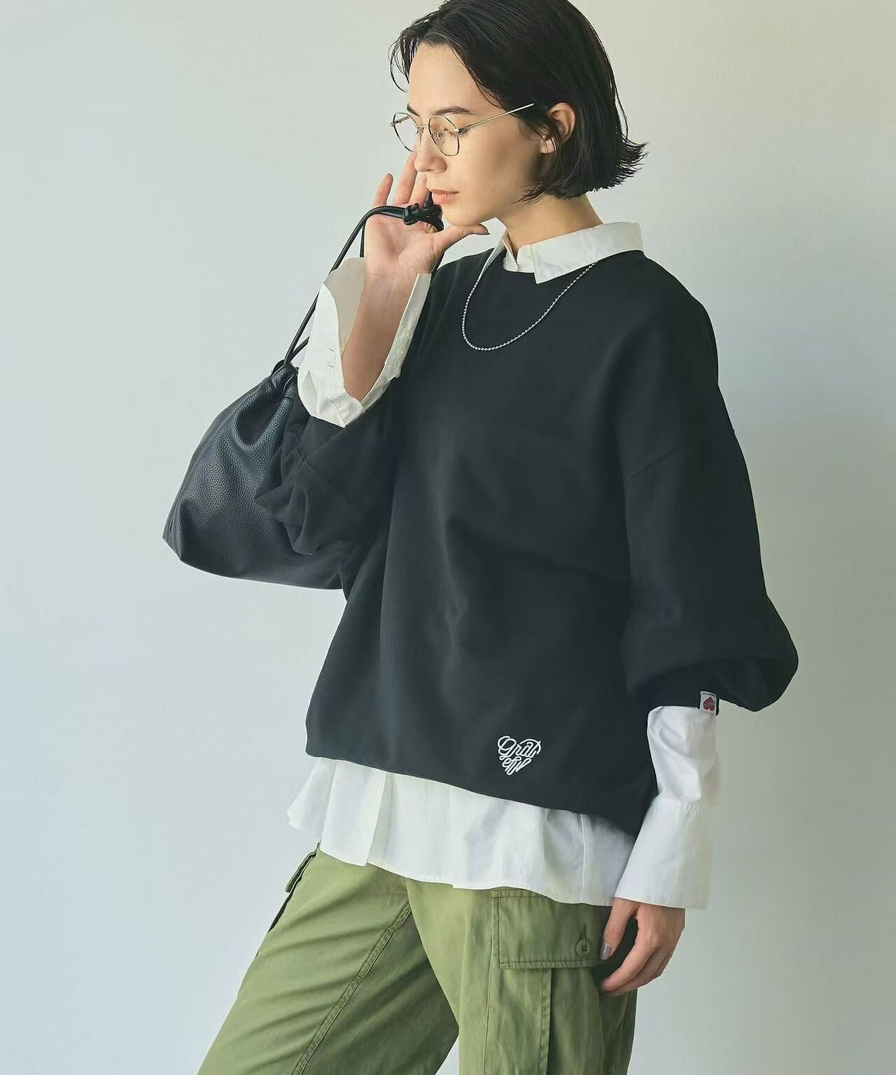 日本直送Coen heart motif embroidered sweatshirt - HLY & CHOCCICO