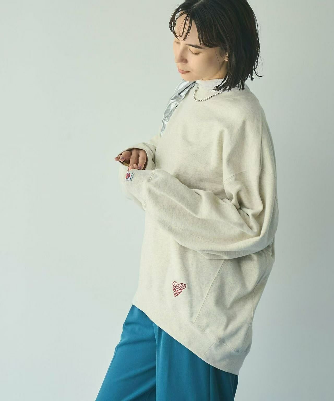 日本直送Coen heart motif embroidered sweatshirt - HLY & CHOCCICO