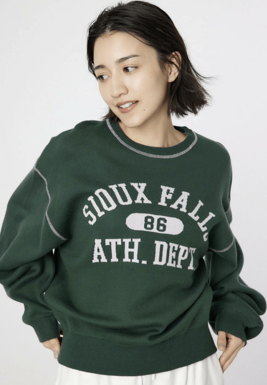 日本直送Color Scheme Stitch College Knit Tops - HLY & CHOCCICO