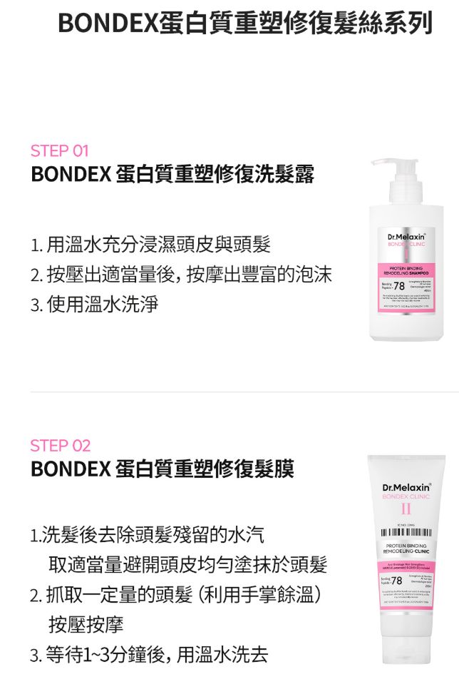 韓國 Dr.MELAXIN BONDEX 蛋白質重塑修復髪絲系列 HLY & CHOCCICO