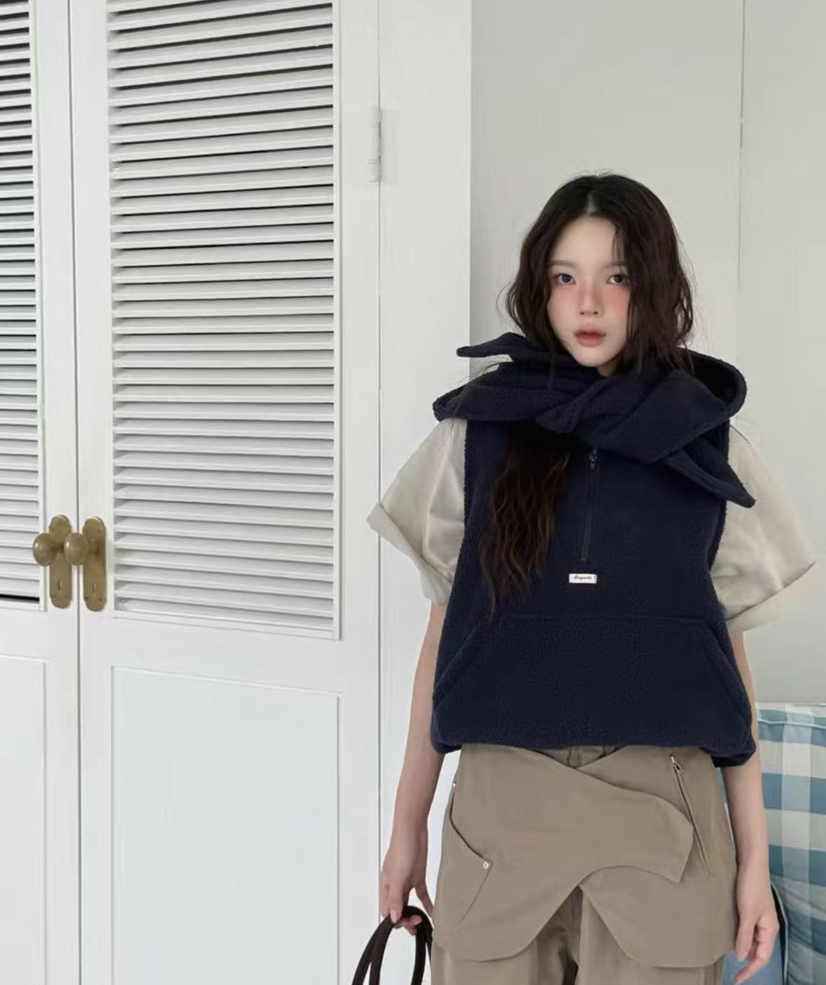 韓國直送Fleece Hooded Vest - HLY & CHOCCICO