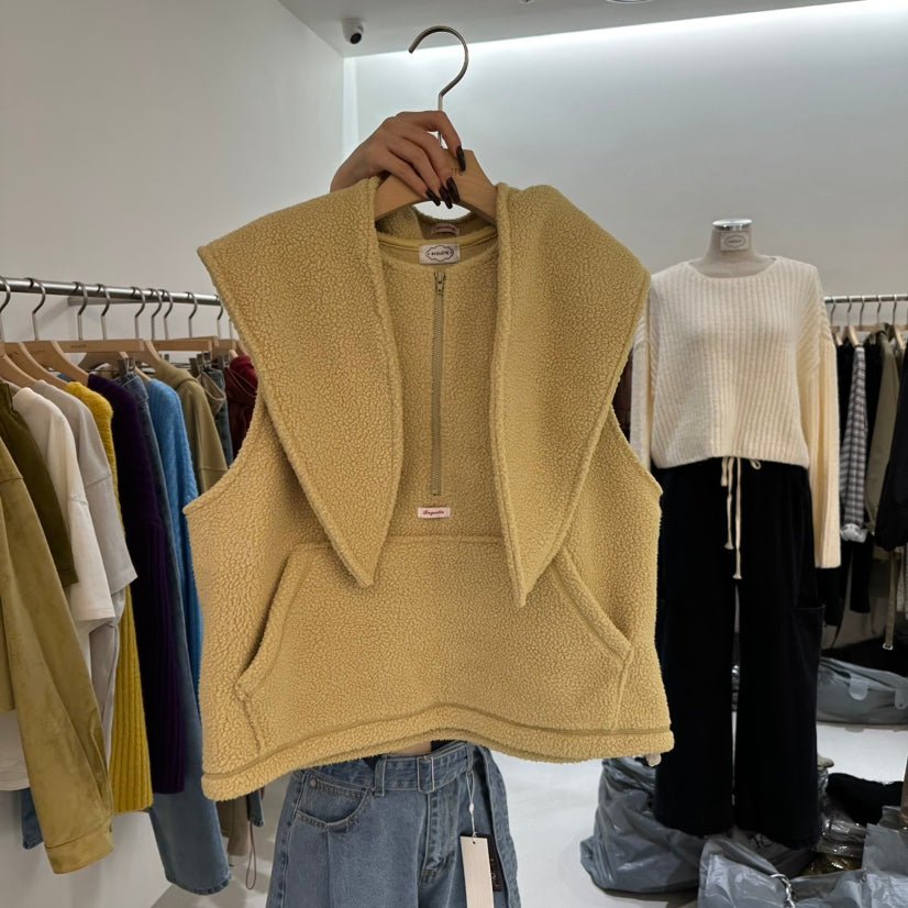 韓國直送Fleece Hooded Vest - HLY & CHOCCICO