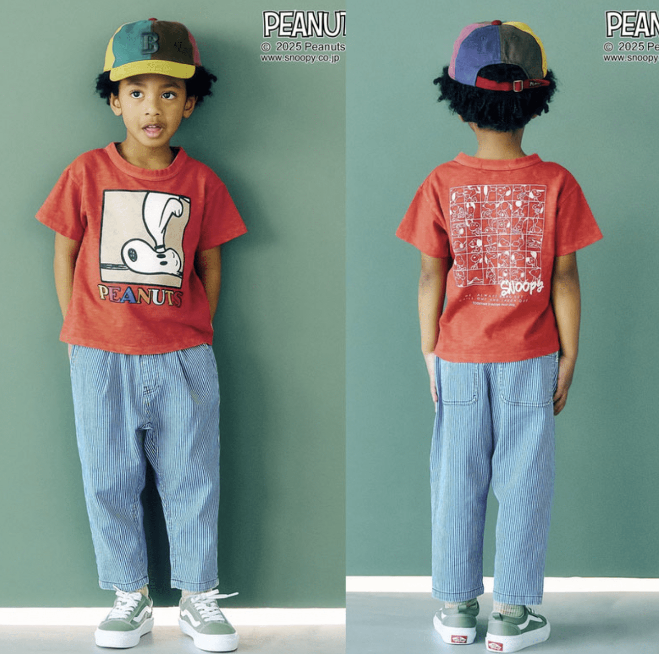 日本直送F.O.KIDS PEANUTS Collaboration Fade Patterns Tee HLY & CHOCCICO