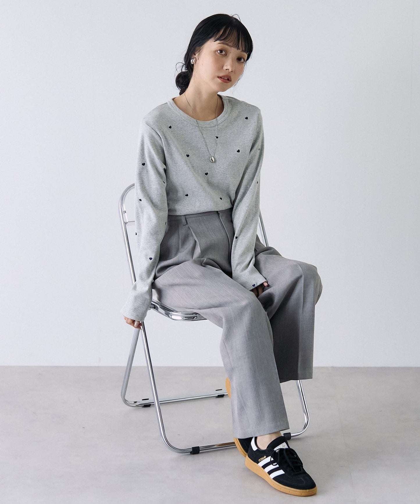 FS Mini Heart Embroidered Long Sleeve T-Shirt HLY & CHOCCICO