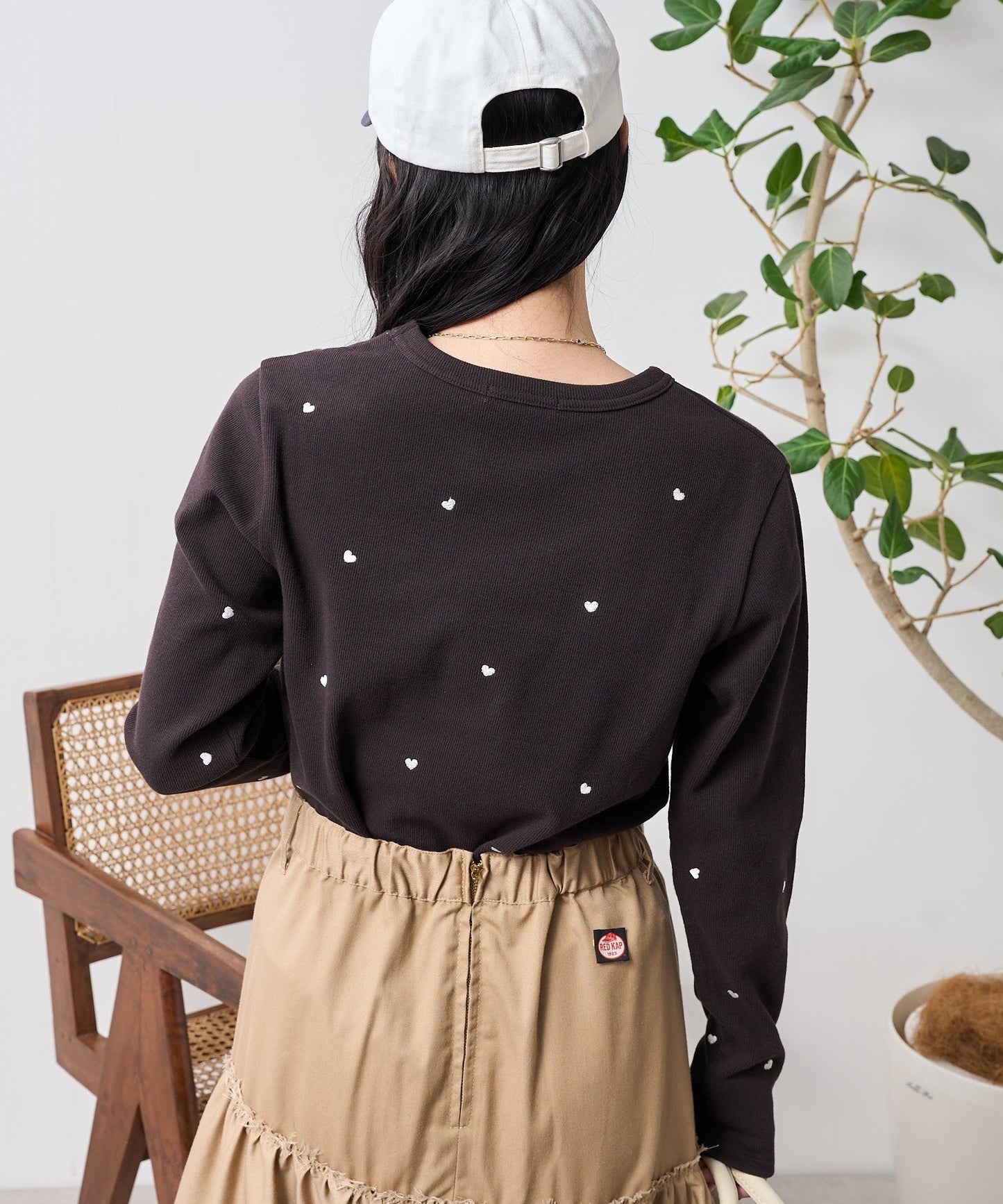 FS Mini Heart Embroidered Long Sleeve T-Shirt HLY & CHOCCICO