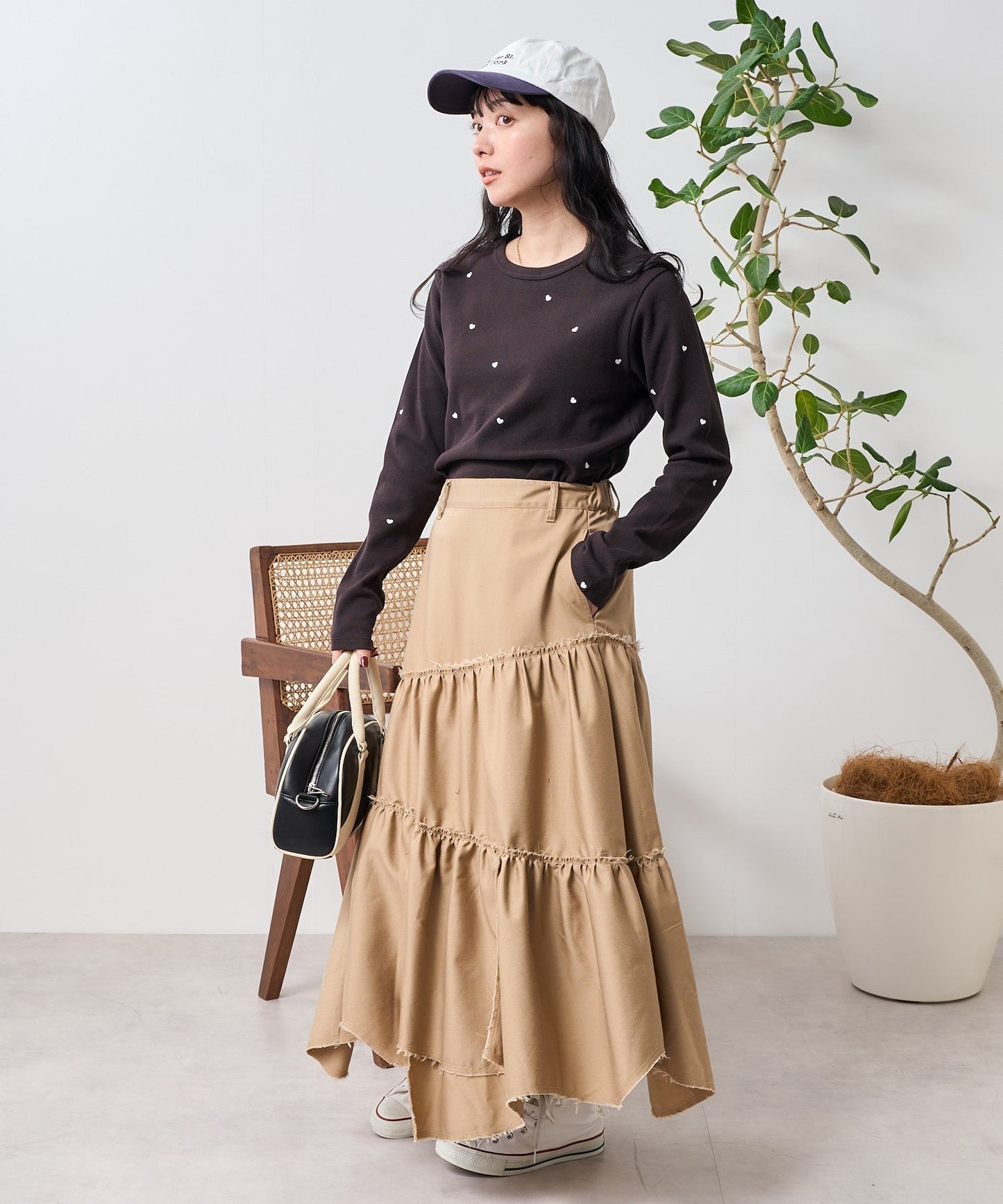 FS Mini Heart Embroidered Long Sleeve T-Shirt HLY & CHOCCICO