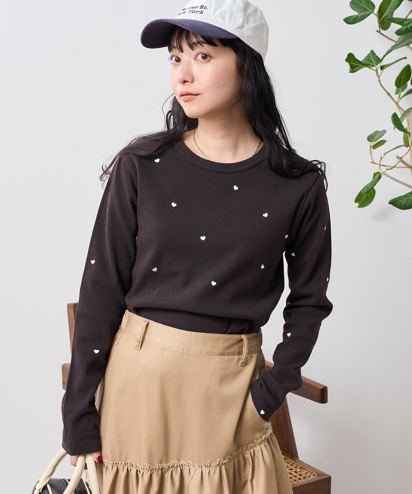 FS Mini Heart Embroidered Long Sleeve T-Shirt HLY & CHOCCICO