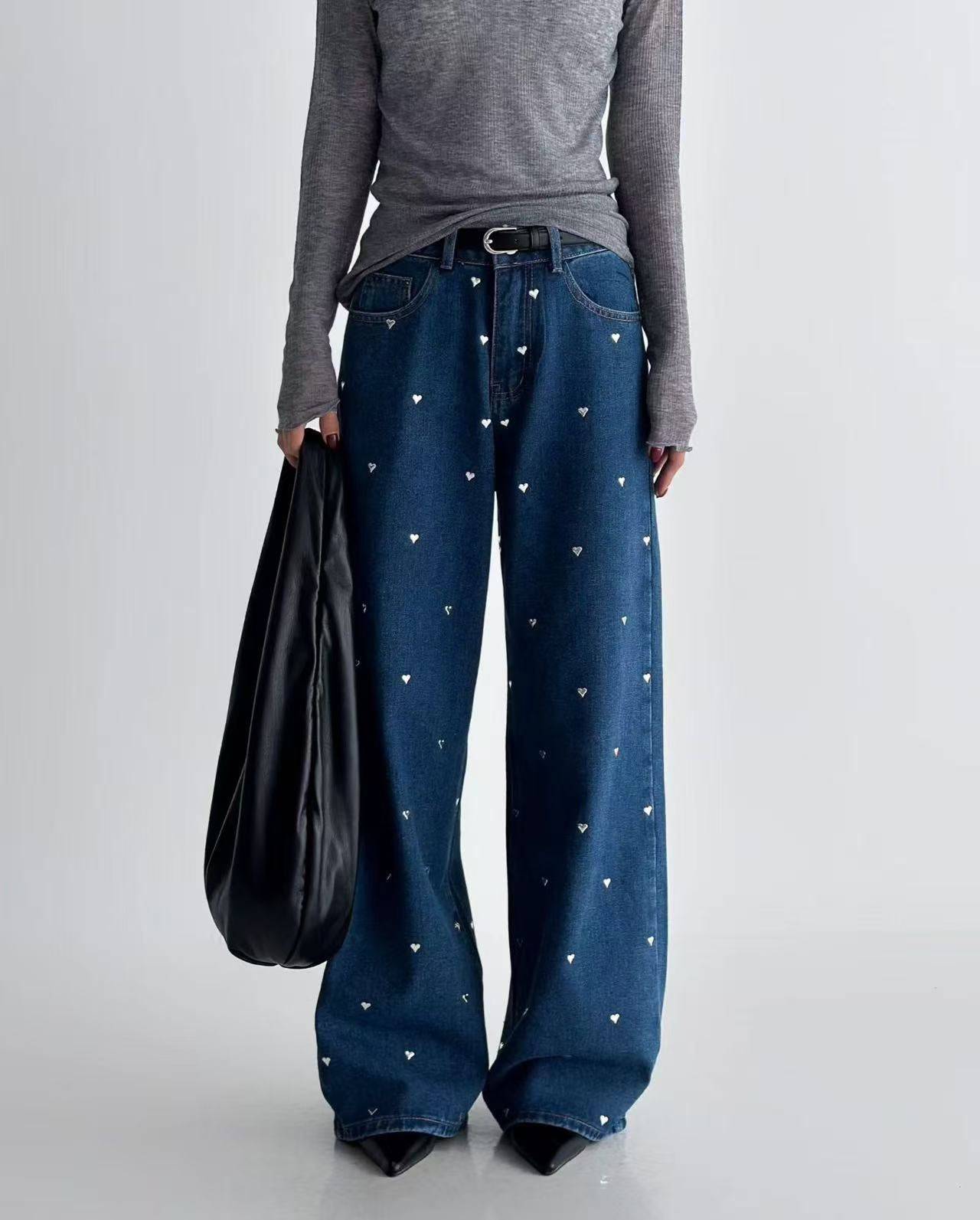 韓國直送Heartfelt Denim Trousers - HLY & CHOCCICO